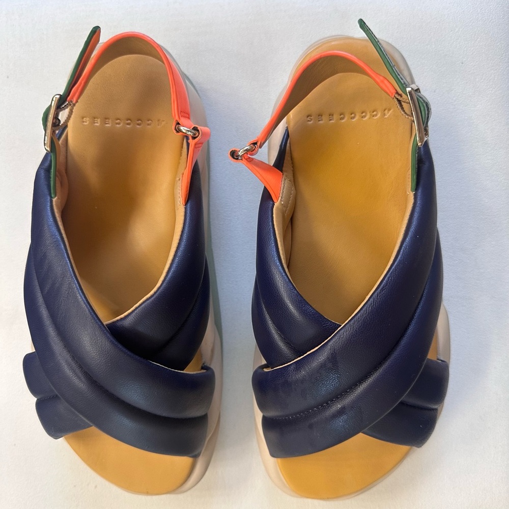 Women's Navy and Orange 4ccccees Sandals
